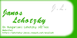 janos lehotzky business card